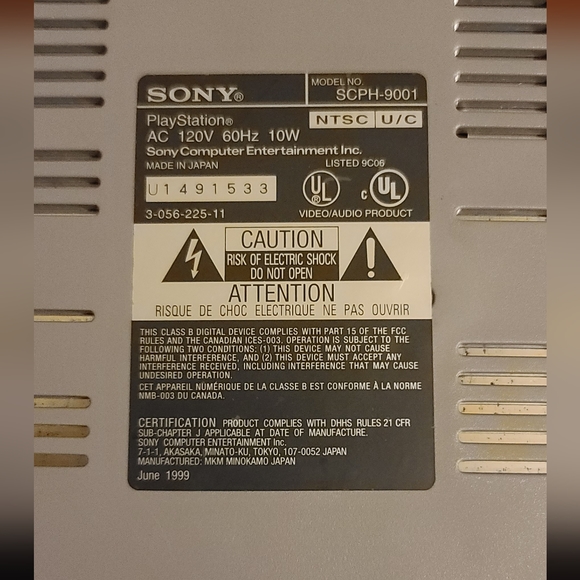 Original Sony PlayStation PS1 System Console Only SCPH-7501 Gray As Is UNTESTED - Picture 4 of 4